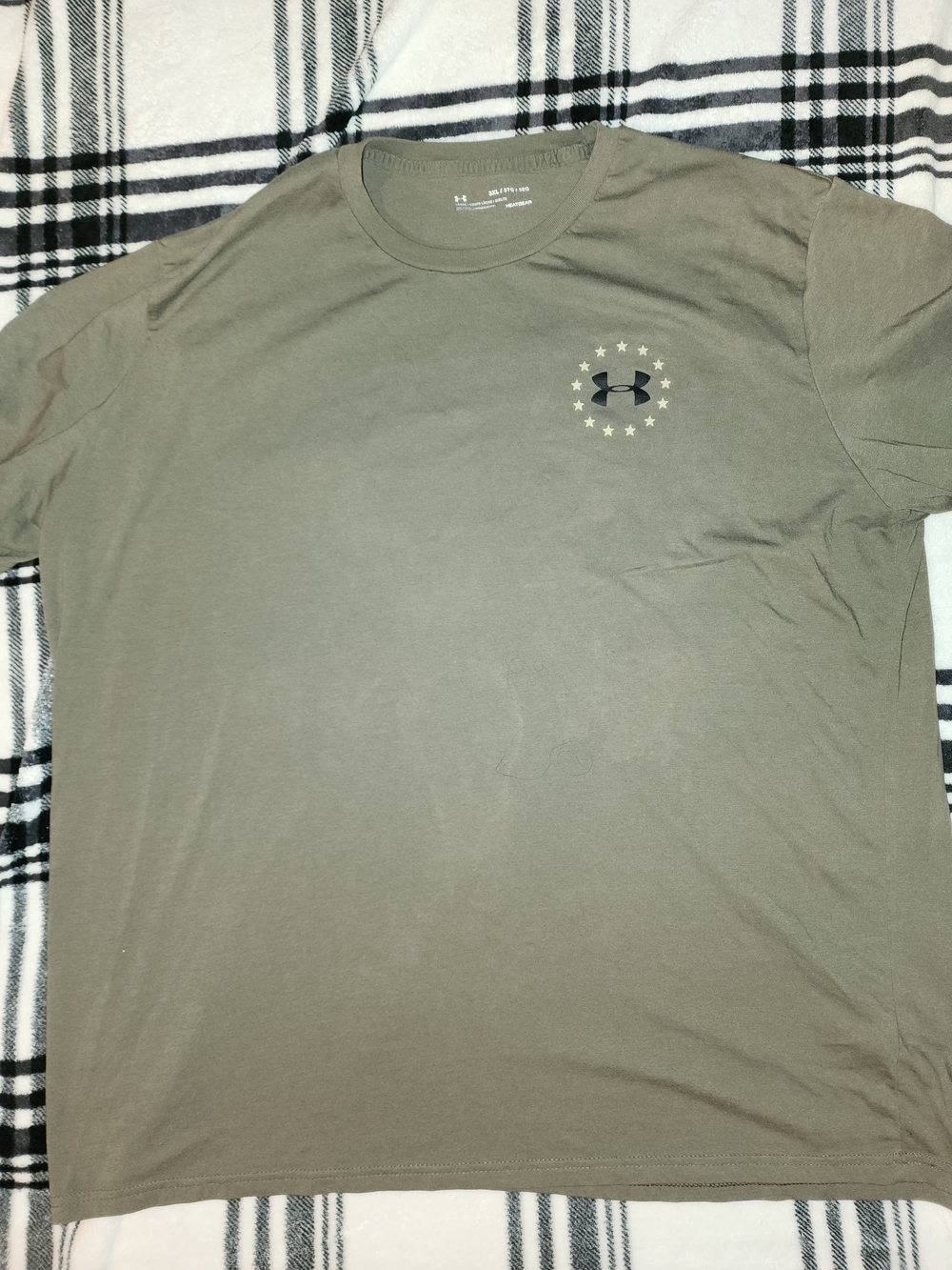 Under Armour Olive Green Crew Neck Short Sleeve Tee with Star Logo